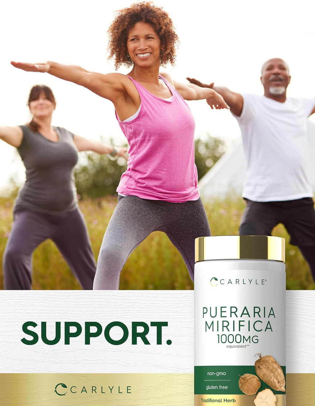 Carlyle Pueraria Mirifica Cápsulas | 120 unidades | Extracto de Raíz | Suplemento No-GMO y Sin Gluten
