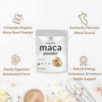 Maca Peruana Orgánica en Polvo - Forma Gelatinizada - 1.36 kg (3 libras)