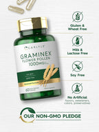 Carlyle Extracto de Polen de Flores Graminex | 1000 mg | 60 Cápsulas | Sin Gluten y No OGM