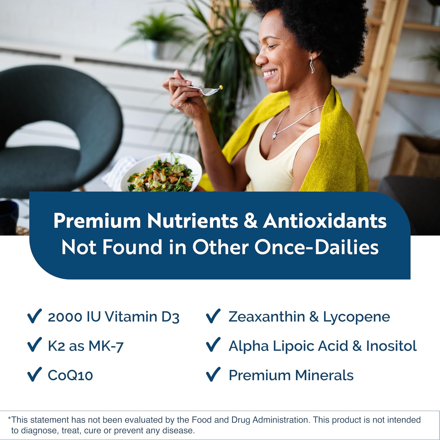 Physician's Daily + D3 - Multivitamínico Metilado con Vitamina D3 2000 UI, B12 Metilada, Metilfolato y B6 Activa - 60 Cápsulas