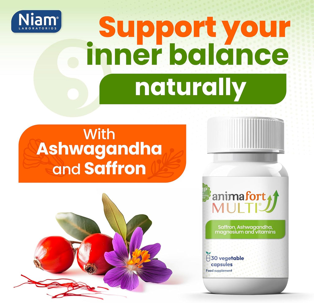 AnimaFort Multi - Ashwagandha KSM-66 y Azafrán - 30 Cápsulas