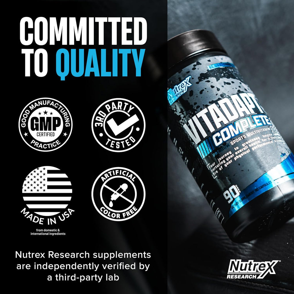 Nutrex Research Vitadapt Complete Sports Multivitamin for Men, 90 Cápsulas