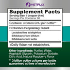 Probióticos Líquidos Premium para Perros, Gatos, Cachorros y Gatitos, 60 ml - Vetflix