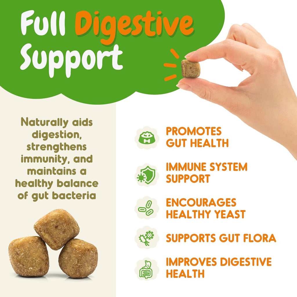 INNER PAW Probióticos para Perros con Enzimas Digestivas y Prebióticos – 120 Masticables Sabor Pollo