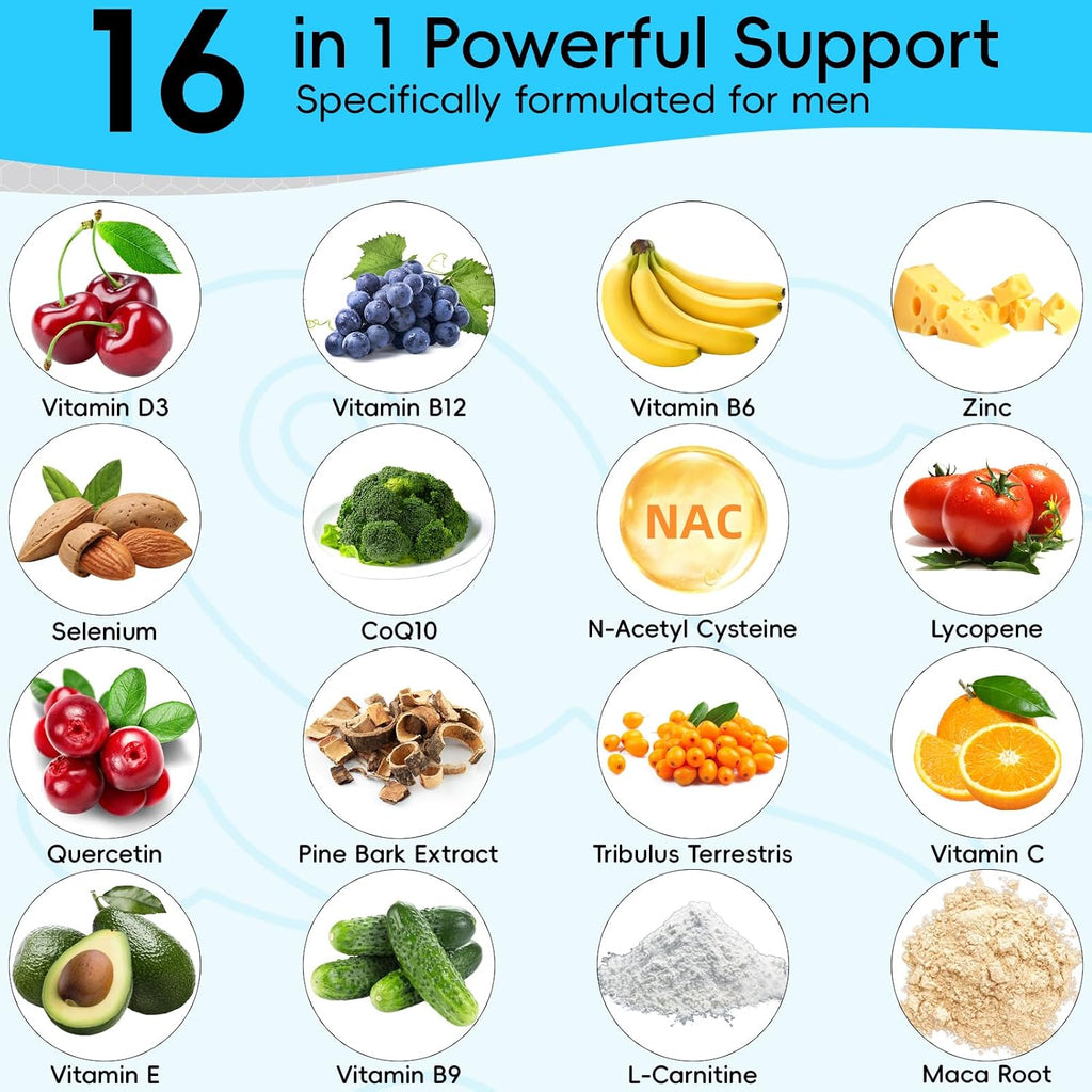 Chisytkiy Suplementos de Fertilidad Masculina Avanzados con Maca, Tribulus, Zinc y CoQ10, 90 Cápsulas