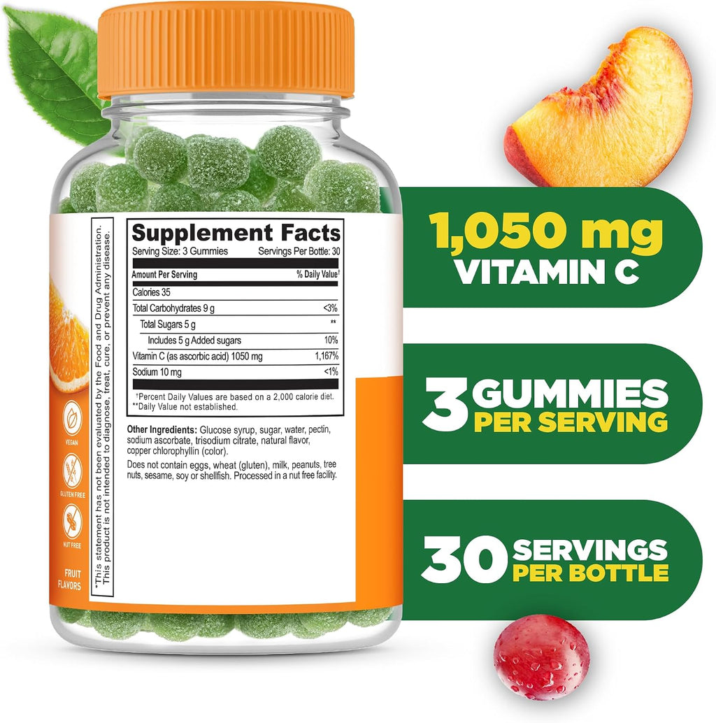 Lifeable Vitamina C - Gominolas Sabor Natural - 90 Gummies (1050 mg)