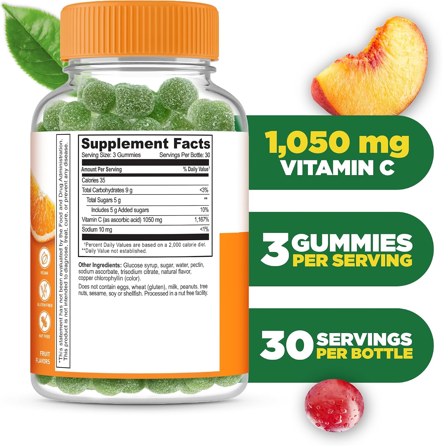 Lifeable Vitamina C - Gominolas Sabor Natural - 90 Gummies (1050 mg)