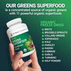 Dr. Berg's Greens Superfood - Comprimidos de Vegetales Crucíferos con 11 Fitonutrientes Orgánicos - 90 Comprimidos