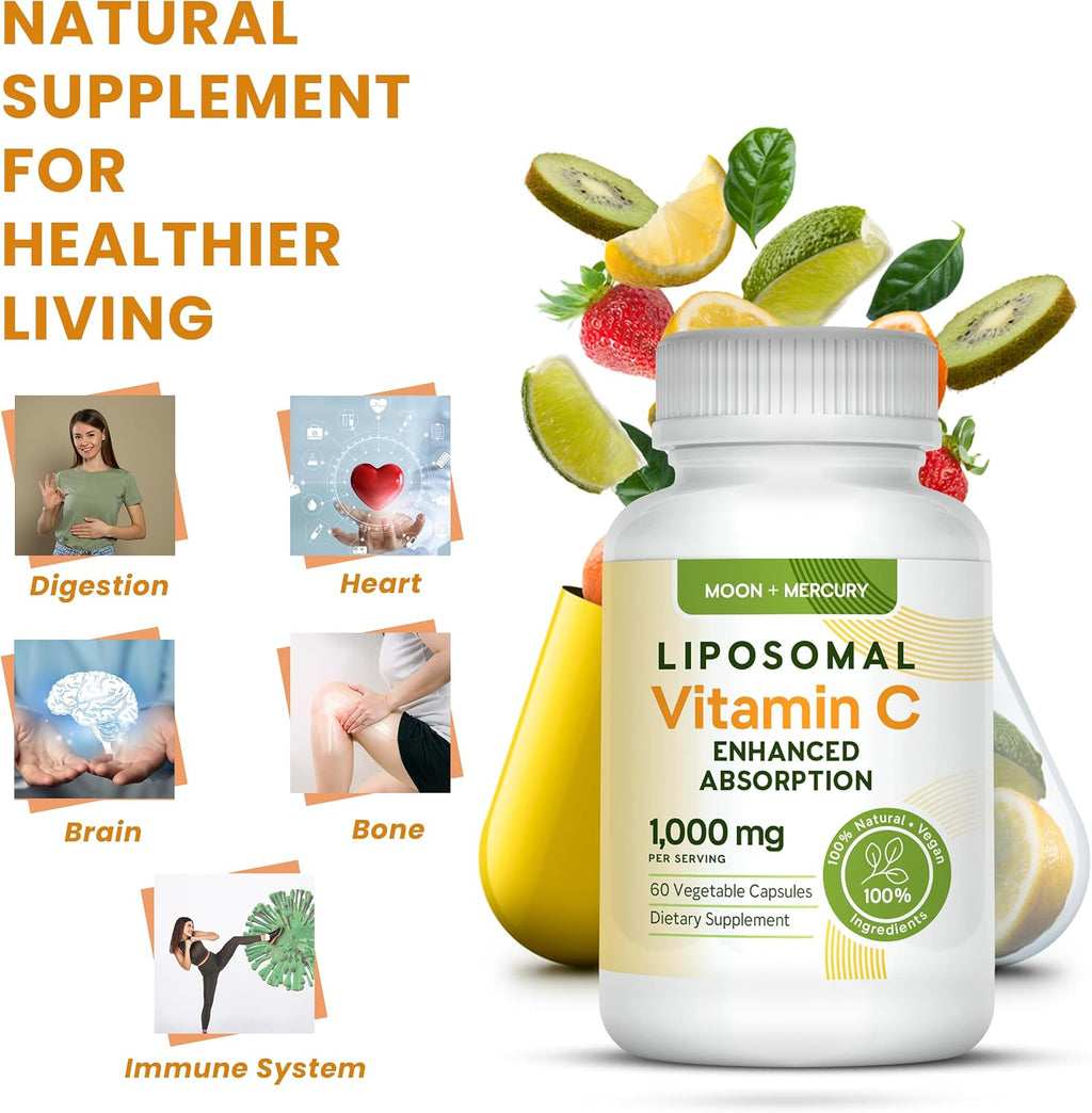 Vitamina C Liposomal 1000mg – 60 Cápsulas – Moon + Mercury