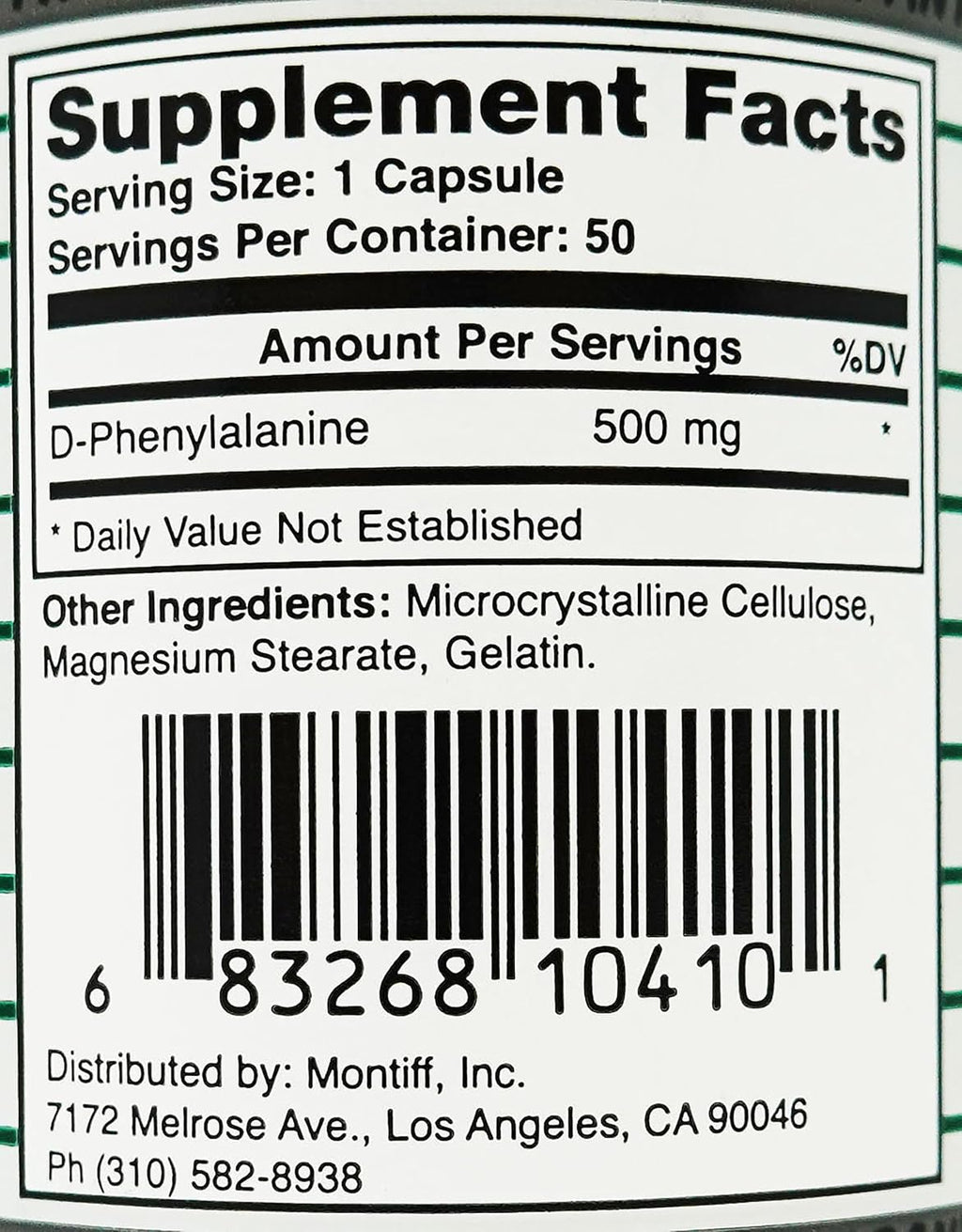 Pure D-Phenyl Relief 500 mg – 50 Cápsulas de Montiff