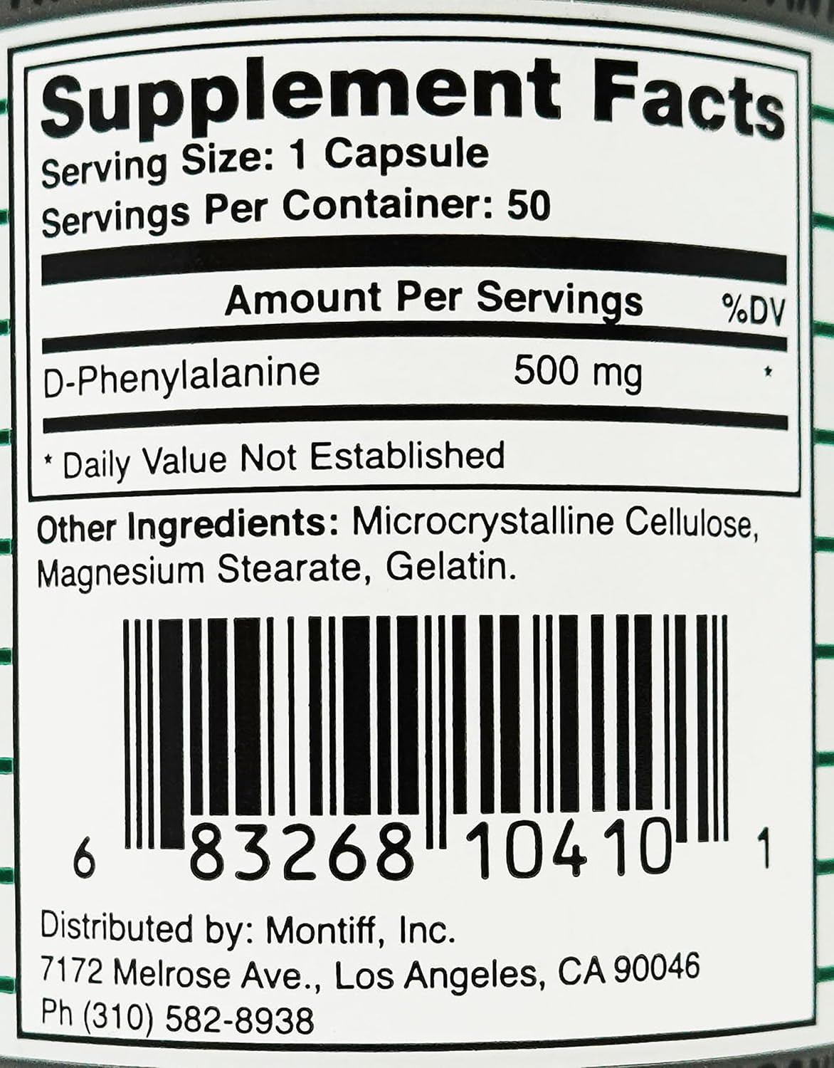 Pure D-Phenyl Relief 500 mg – 50 Cápsulas de Montiff