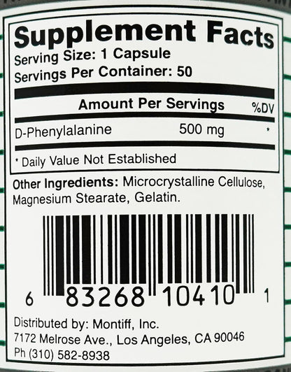 Pure D-Phenyl Relief 500 mg – 50 Cápsulas de Montiff – Image 3