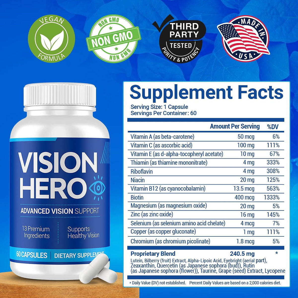 Vision Hero Advanced Vision Support - 60 – Selenio: Ayuda a proteger las células del daño oxidativo. – Image 5