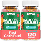 YUM-V'S Gominolas de Glucosa - 60 Gominolas Masticables - Sabor Naranja Natural