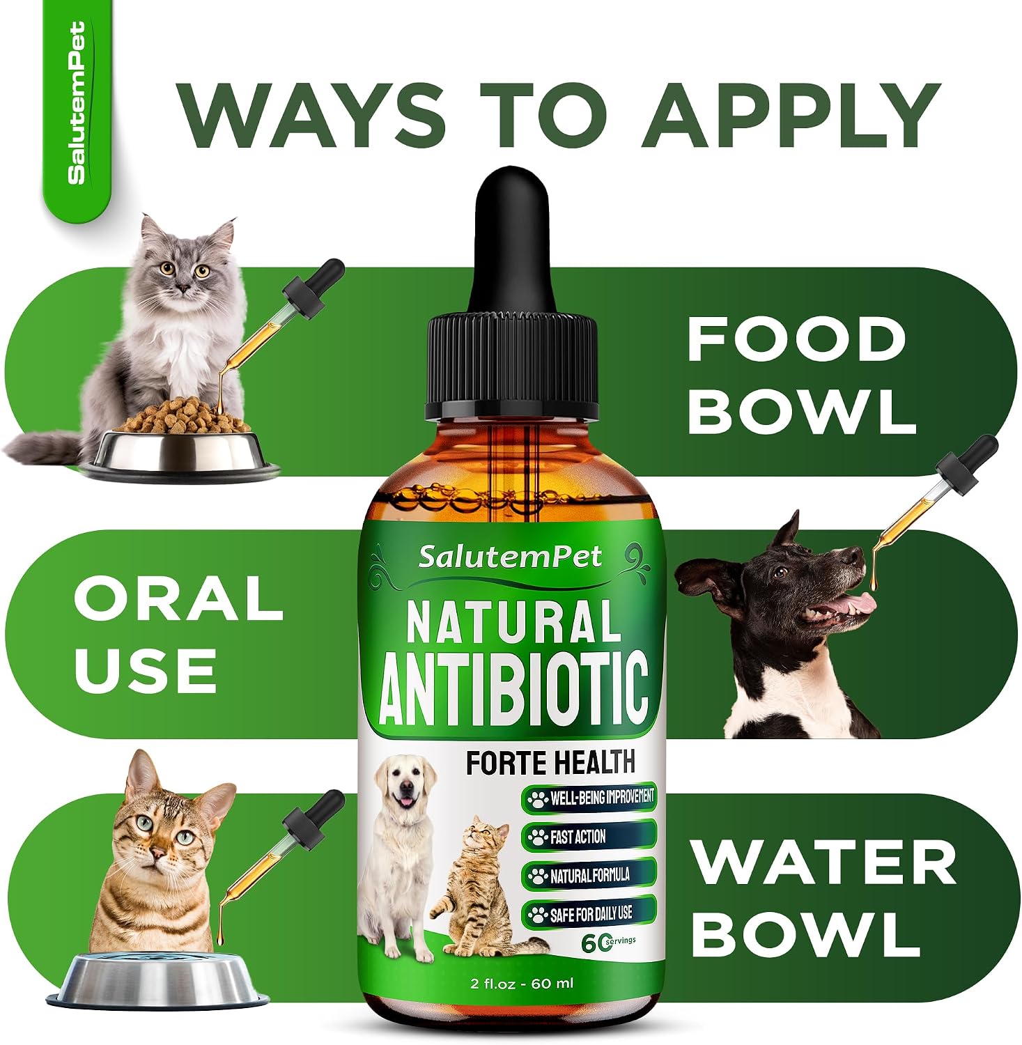 Complemento Herbal Natural de Aceite de Orégano para Perros y Gatos - Apoyo para Alergias, Infecciones Urinarias y Sistema Inmunológico | 2 oz