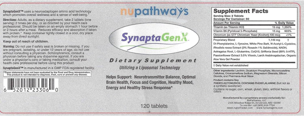 SynaptaGenX (120 Comprimidos)