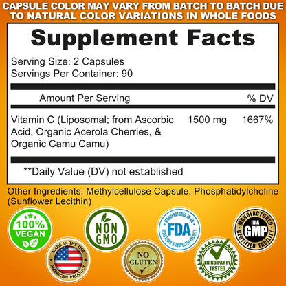 Vitamina C Liposomal 1500 mg con Acerola – La protección de las células frente al daño oxidativo – Image 2