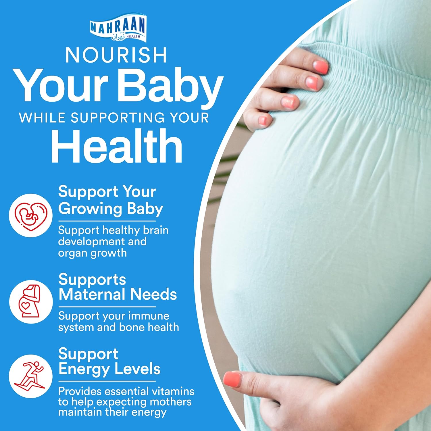 NAHRAAN HEALTH Gominolas Prenatales Halal con DHA y Ácido Fólico - 60 Gominolas, 30 Días