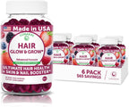 Lunakai Gominolas Super Cabello con Biotina, Zinc, Extracto de Cola de Caballo y Saw Palmetto - 60 unidades