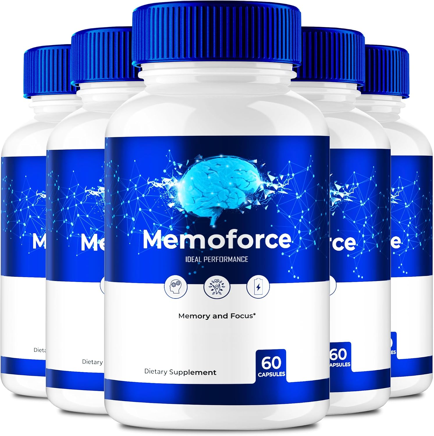 Memoforce Brain - Suplemento para la Memoria y Concentración (5 Pack)