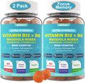 Nextdia Focus Memory & Energy Gummies - L-Tirosina + Metil B12 1000mcg, B6 50mg, D3, C, Lion's Mane - Sin Azúcar - 60 Gominolas