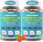 Gominolas Focus Memory & Energy - L-Tirosina + Metil B12 1000mcg, B6 50mg, D3, C, Melena de León, Ashwagandha - Complemento para la Memoria y Energía - 1 Pack