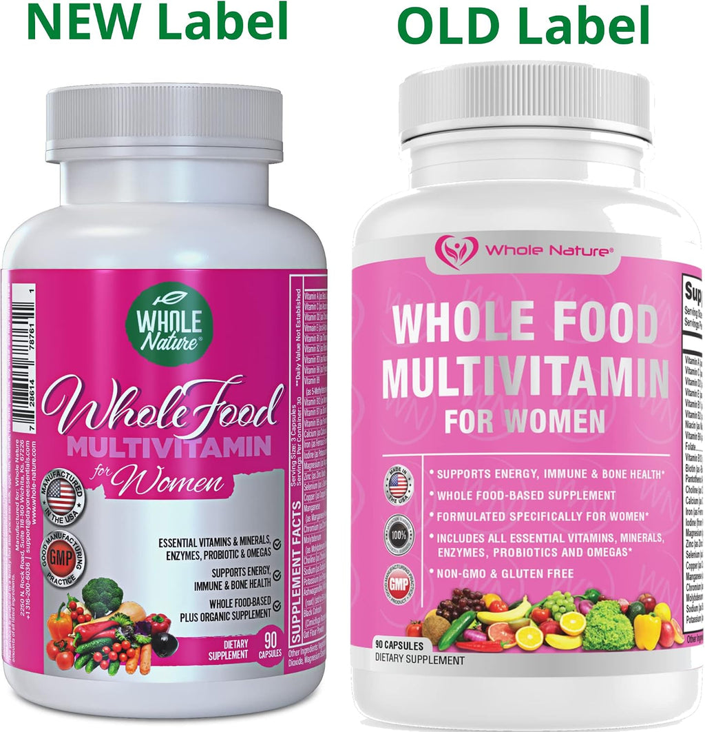 Whole Food Multivitamin for Women - Multivitamínico para Mujeres con Folato, B12, Probióticos y Omega - 90 Cápsulas