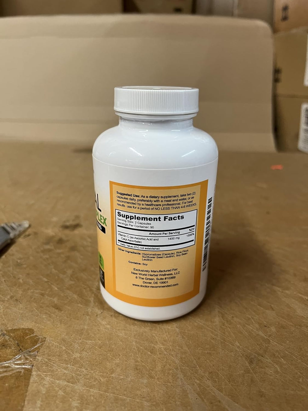 Vitamina C Liposomal 1400mg por Dosis – Alta Absorción, 180 Cápsulas Vegetales (2 Frascos)