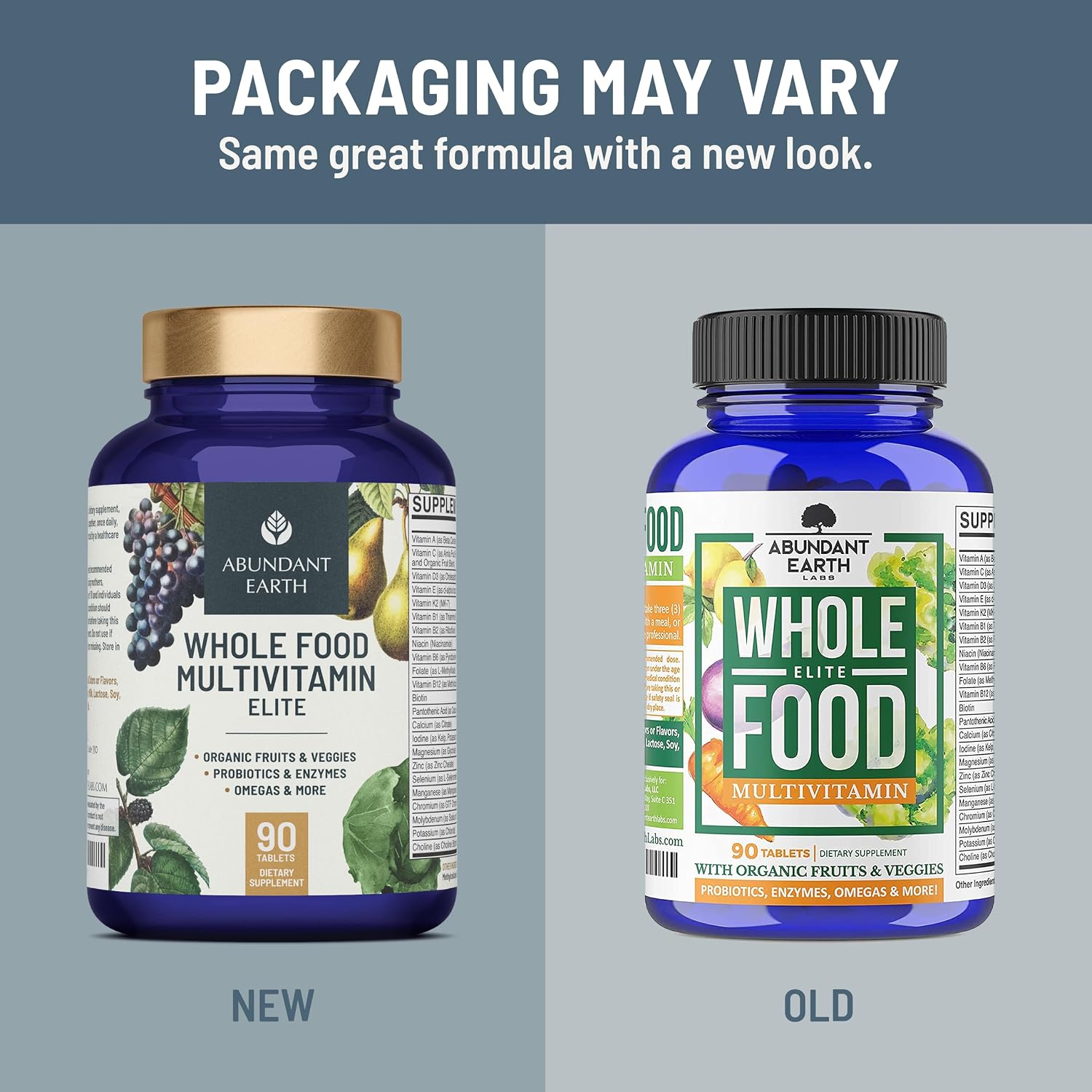 Abundant Earth Multivitamínico Completo para Mujeres y Hombres – 90 Cápsulas Veganas