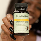 WellWithAll Vitamina D3 5000 UI (125 mcg) con Vitamina K2 100 mcg - 60 Cápsulas Veganas
