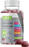 Viteey Multivitamin Gummies 8in1 Immune Support Supplement with Probiotics