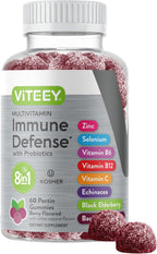 Viteey Multivitamin Gummies 8in1 Immune Support Supplement with Probiotics