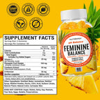 NutraPep Feminine Balance Probiotics Gummies para Mujeres - Salud Vaginal y Equilibrio del pH - Suplemento Natural con Arándano y Piña - Sin Azúcar, Sin Gluten, Vegano