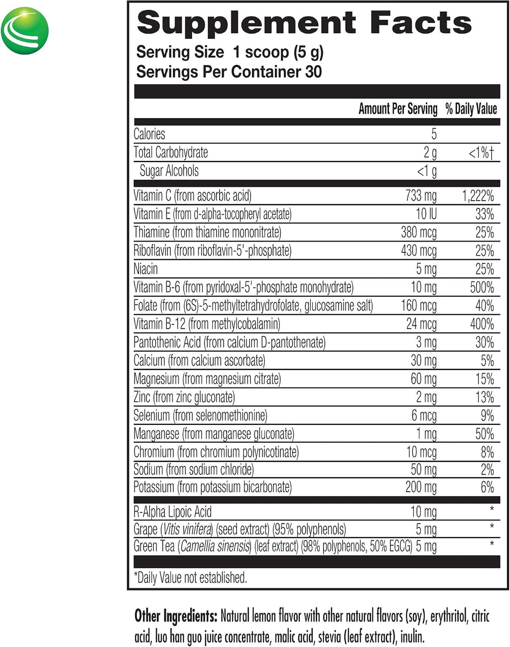 Nutra BioGenesis Electrolyte Plus C - Hydration Powder with Electrolytes and Vitamin C