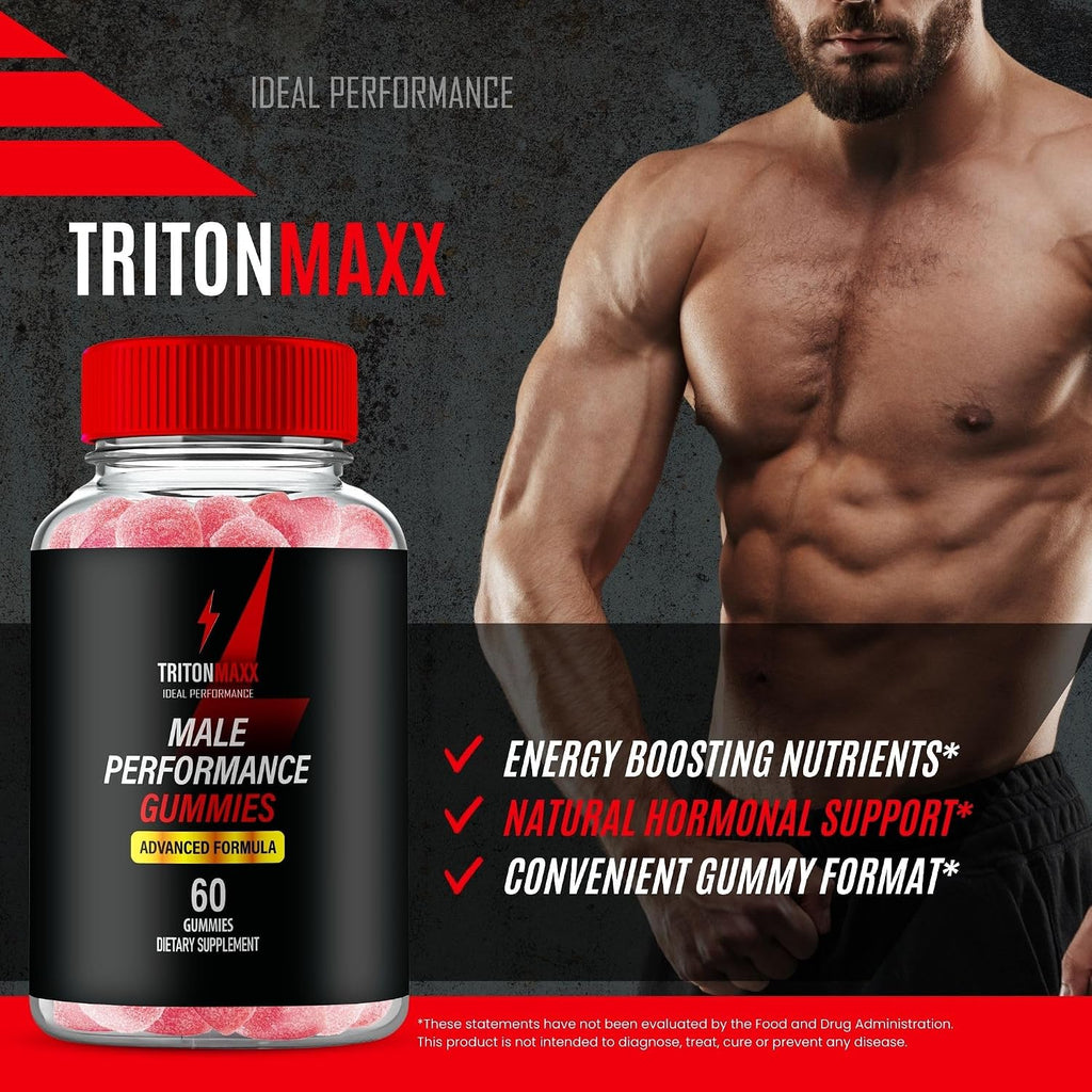 TritonMaxx Gummies, Official Triton Maxx Gummies for Men - Maximum Strength Performance, All Natural Support Overall Health and Wellness