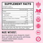 OH MY CHEWY Gominolas con Vitamina D3, K2 y Calcio - 5000 UI D3, 120 mcg K2 (MK-7), 120 mg Ca - Vegano y No-GMO - 60 unidades