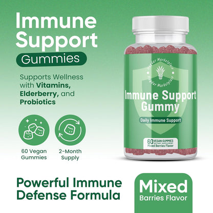 Immune Boosters for Adults - Gominolas – Energía y vitalidad: El magnesio contribuye a reducir el cansancio y la – Image 2