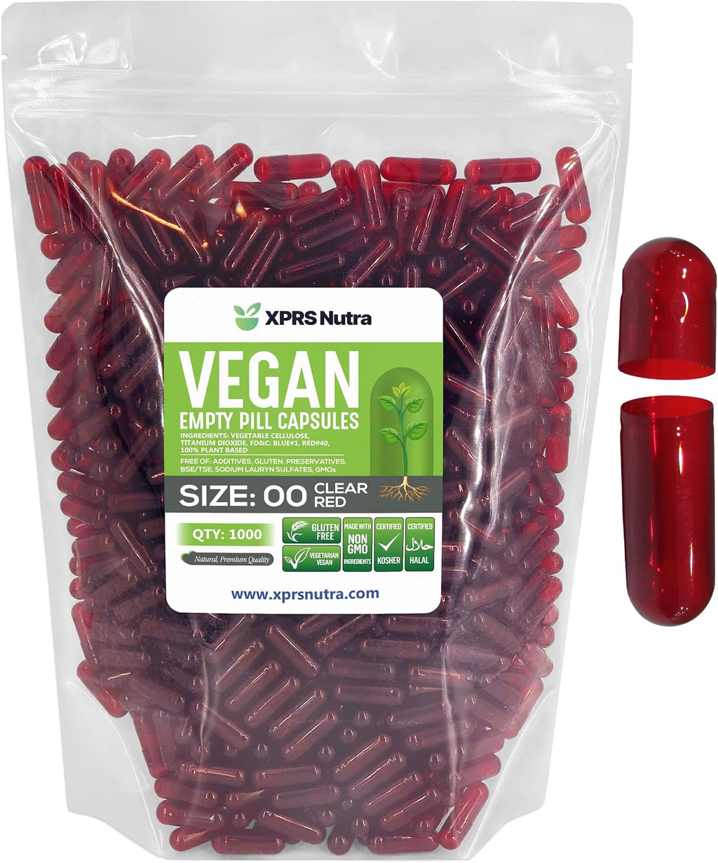 XPRS Nutra Cápsulas Vacías Tamaño 00 - 1000 Unidades Veganas Transparentes