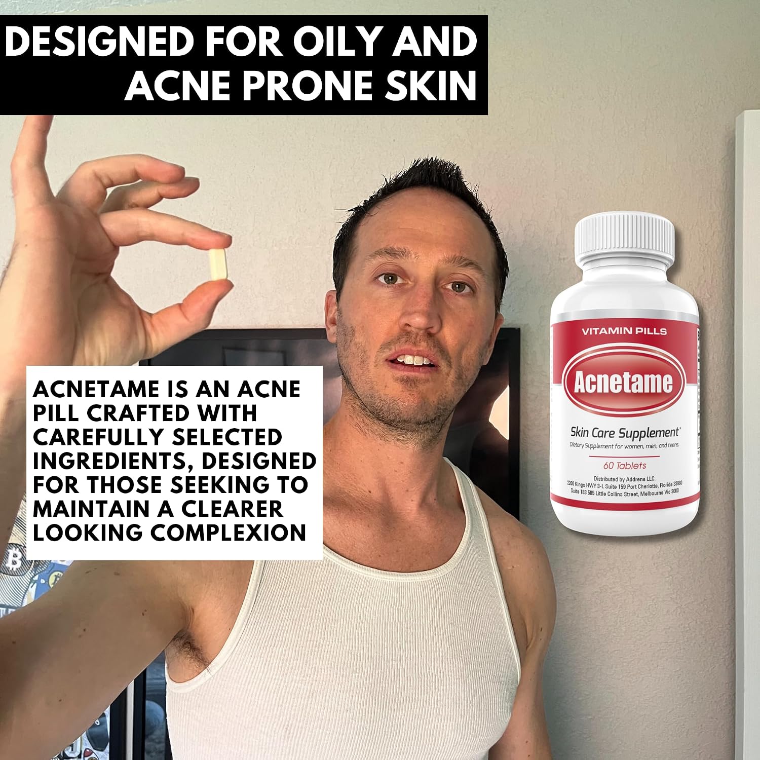 Acnetame Acne Pills 2 Pack 120 Cápsulas - Suplemento Vitamínico para el Acné