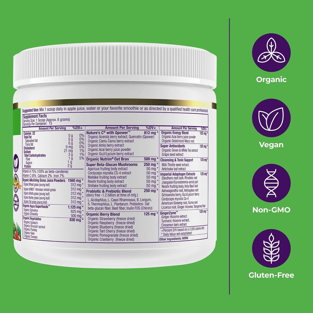 Paradise Herbs ORAC Energy Greens Powder - 15 Porciones