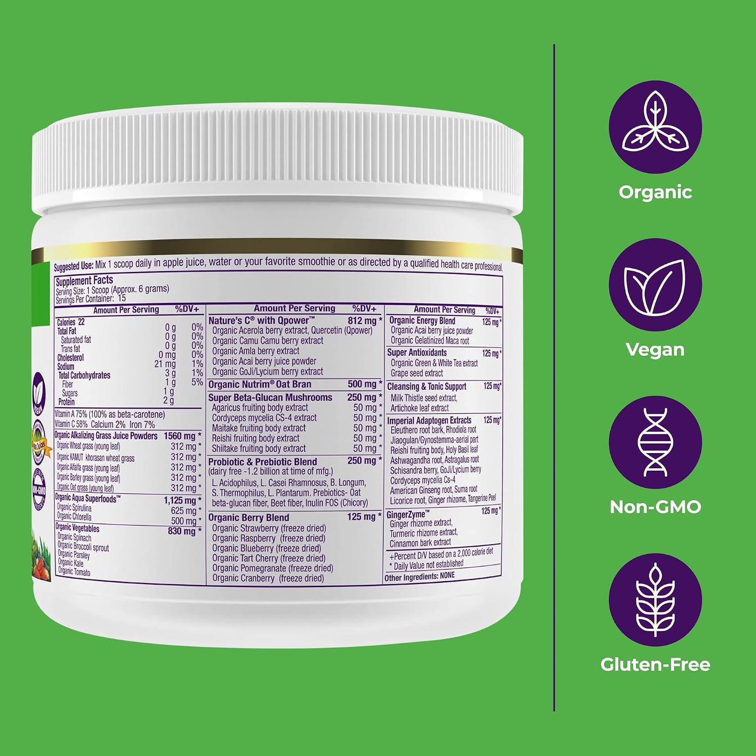 Paradise Herbs ORAC Energy Greens Powder - 15 Porciones
