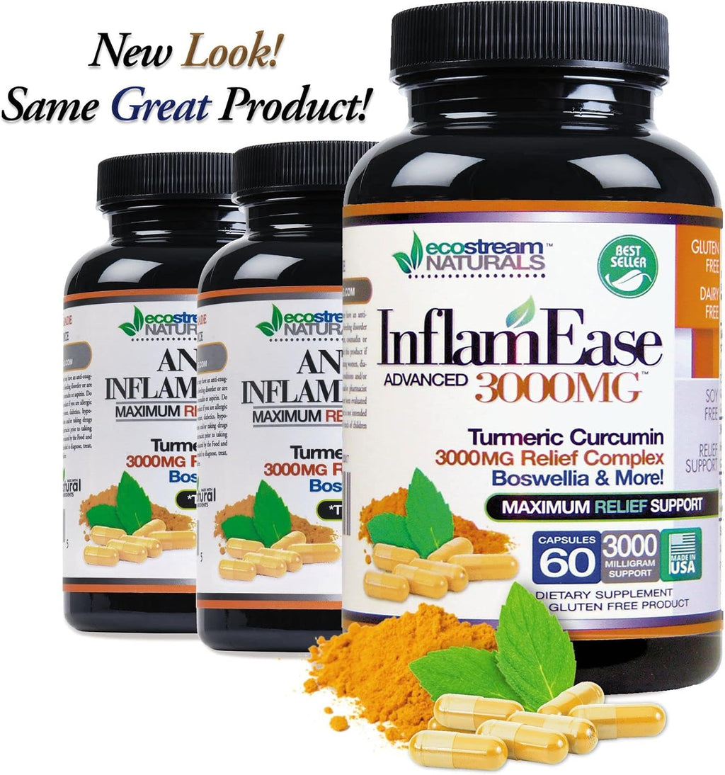 ecoStream Naturals InflamEase Original 3000 mg, 60 Cápsulas