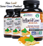 InflamEase with Turmeric, Curcumin, Enzymes and Boswellia - Vegetarian (Packaging May Vary)