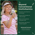 Complete Longevity Mix - Multivitamínico con Complejo B, Antioxidantes Naturales, Equinácea, Espirulina, Luteína, Licopeno - 60 Cápsulas