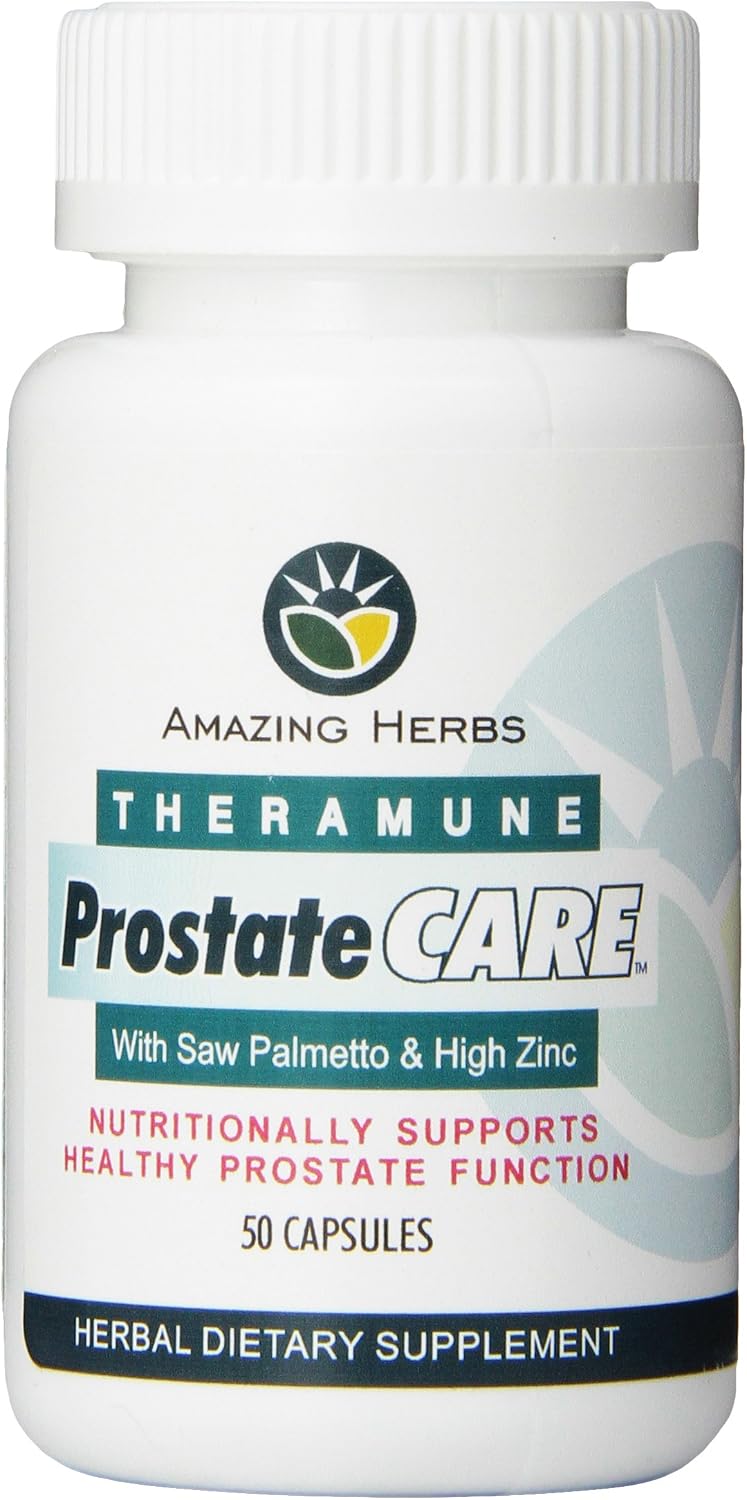 Amazing Herbs Prost-Care Cápsulas de Apoyo Prostático para Hombres, 50 Cápsulas