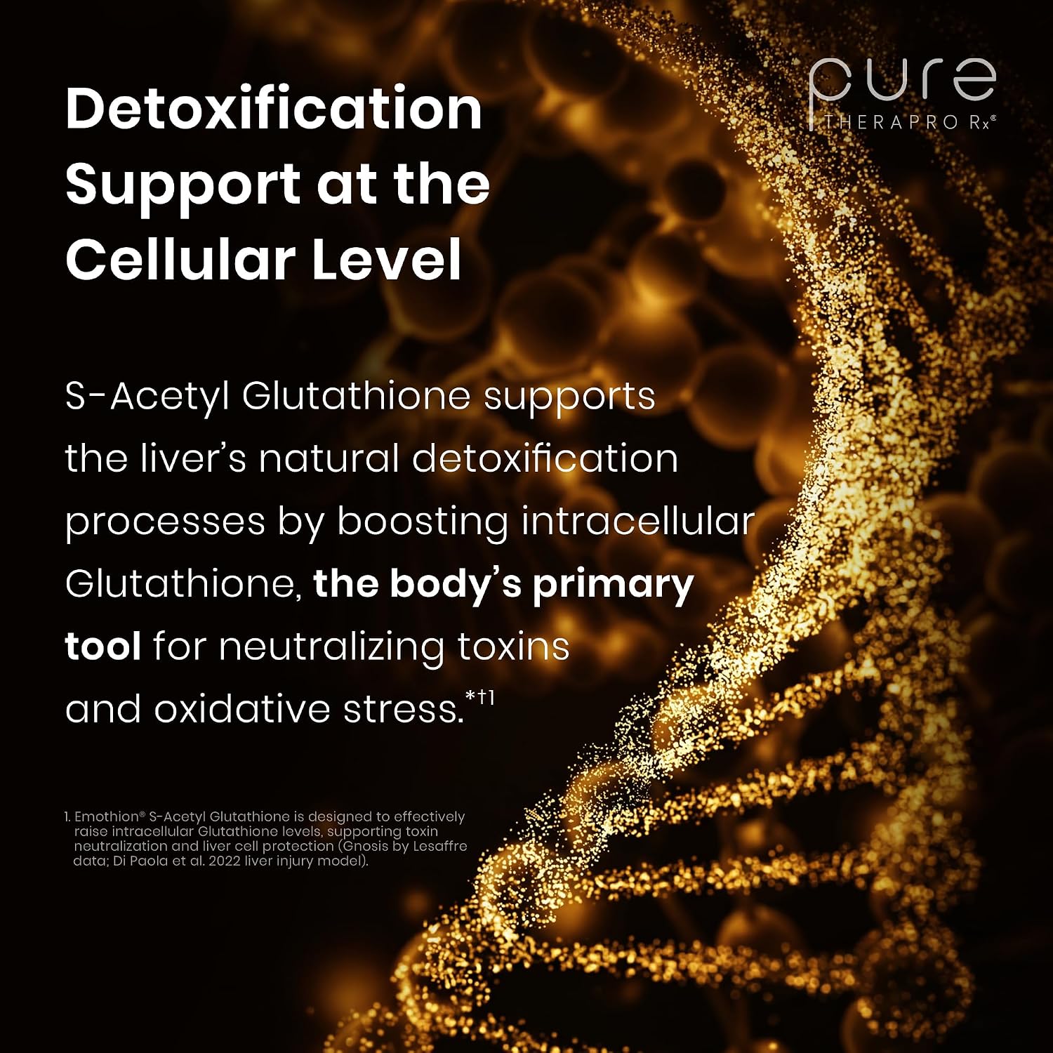 Pure Therapro Rx S-Acetyl Glutathione Gold, 100mg, 120 Cápsulas
