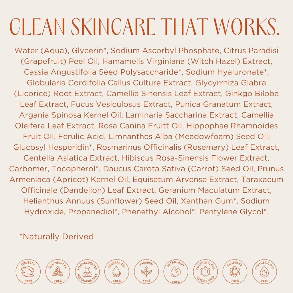 InstaNatural Sérum Facial de Vitamina C con Ácido Hialurónico y Ácido Ferúlico | Fórmula Iluminadora e Hidratante para una Piel Radiante y Suave - 60 ml