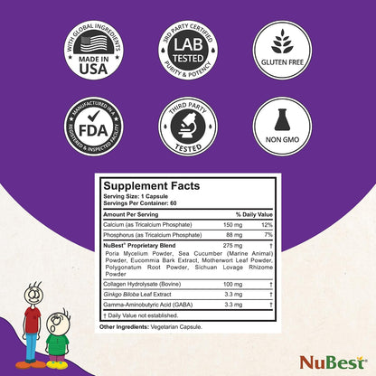 NuBest Tall | Apoya la salud ósea, el – Favorece el descanso y la concentración: El GABA y el Ginkgo Biloba – Image 3