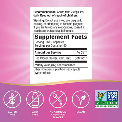 Nature's Way Trébol Rojo 800 mg - 100 Cápsulas Veganas – Image 5