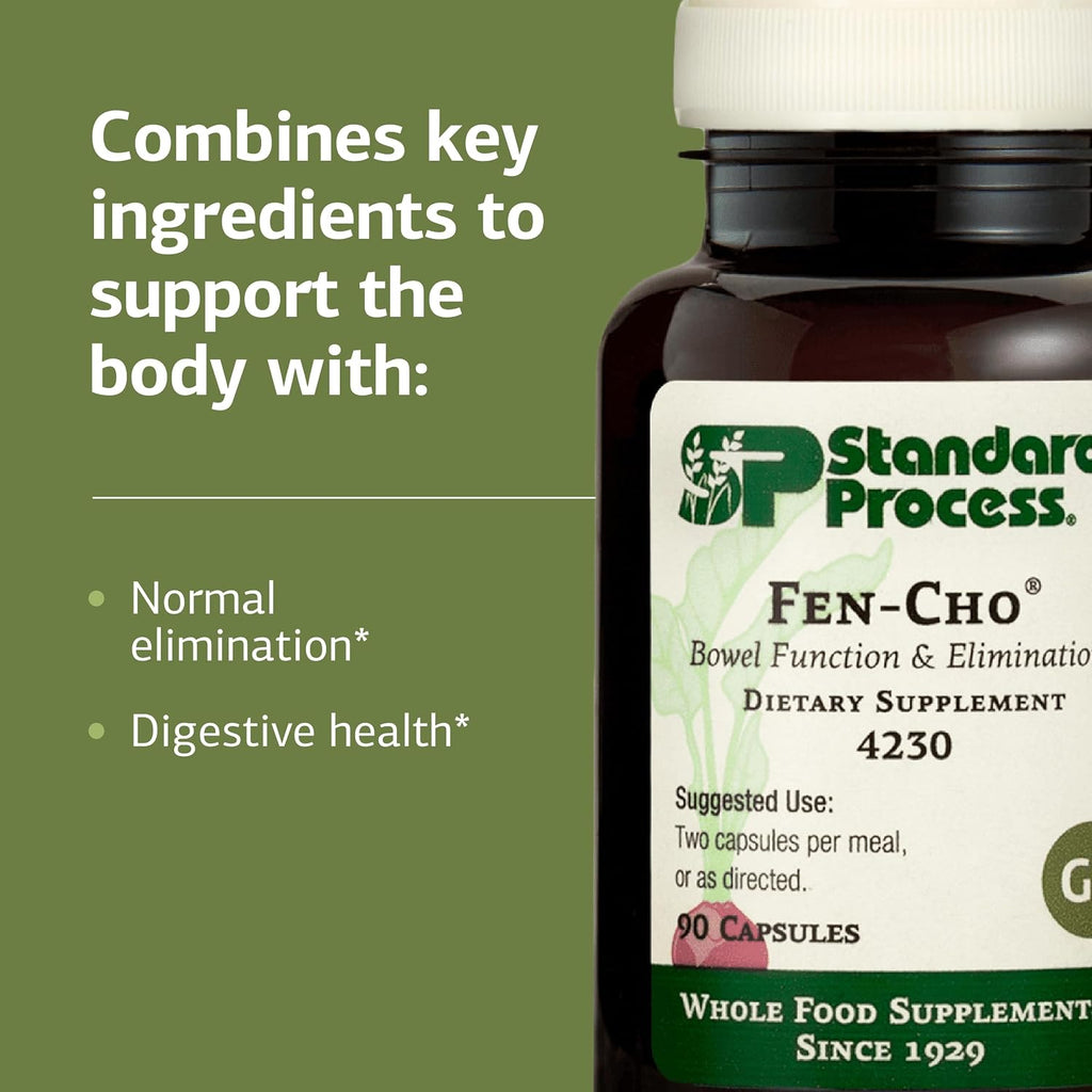 Standard Process Fen-Cho - Complemento para la salud digestiva e intestinal - Sin gluten, sin lácteos y sin soja - 90 cápsulas (45 dosis)